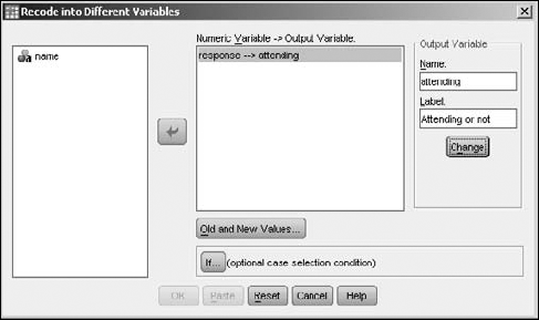 Name the variable to receive the recoded values.