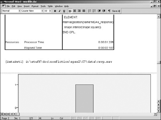 SPSS output as a Word/RTF file.