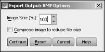 Options for configuring .bmp files.