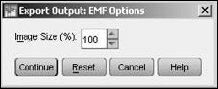 Options for configuring .emf files.