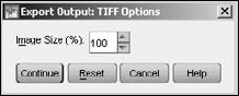 Options for configuring .tif files.