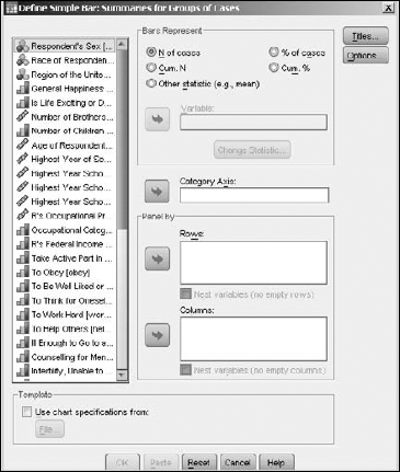 A window for designing a bar chart using the Legacy method.