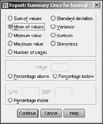 Specify which statistic value will be calculated for a variable.