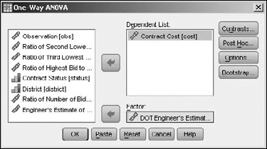 One variable is chosen to be tested and another is chosen as the factor to test against.