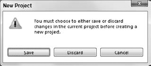 Before closing Visual Studio or starting a new project, you must decide what to do with the previous project.
