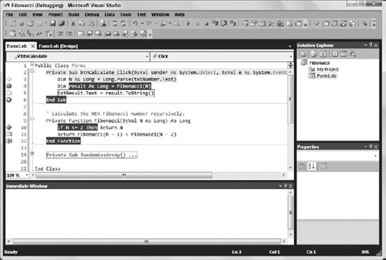 The Visual Basic code editor provides many features, including line numbers and icons that indicate breakpoints and bookmarks.