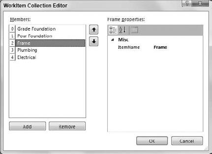 Visual Basic automatically provides collection editors for collection properties.