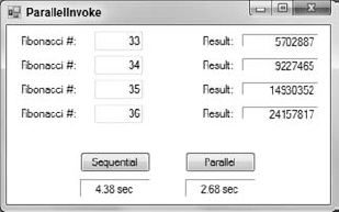 Parallel.Invoke runs several subroutines on multiple threads.