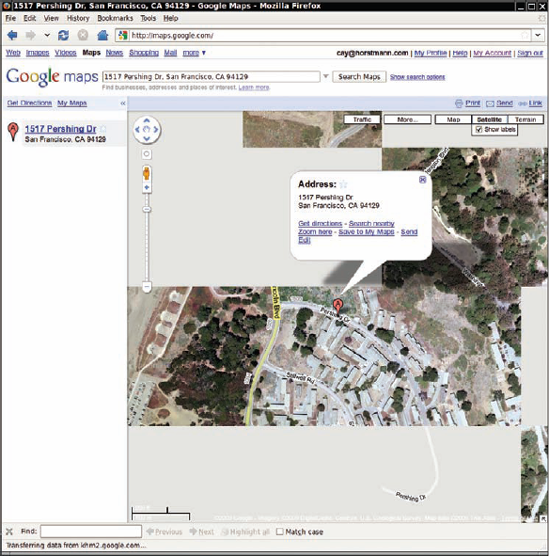 A Google Maps Image with Partially-Fetched Tiles