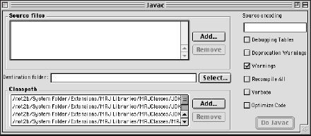 Classic Mac OS MRJ javac tool