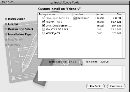 Install Xcode Tools screen