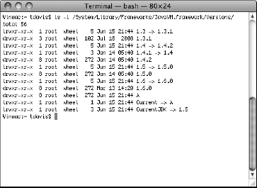 /System/Library/Frameworks/JavaVM.framework/Versions/ in Terminal