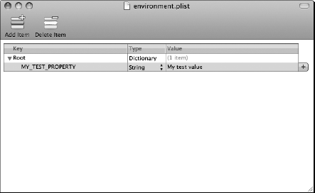 Property List Editor with a Root element