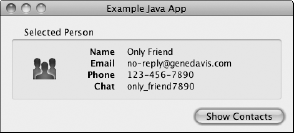 The JNI Library running the Example Java App