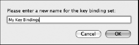 Naming a new key binding set