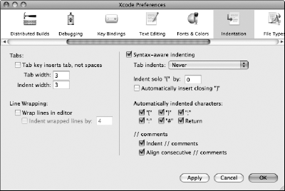 Indentation preferences