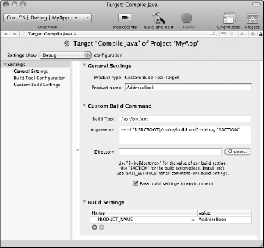 Target window for Compile Java target