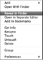 Selecting Reveal in Finder from the MyApp.app context menu