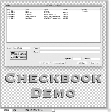 Finished 512x512 icon art of Checkbook Demo