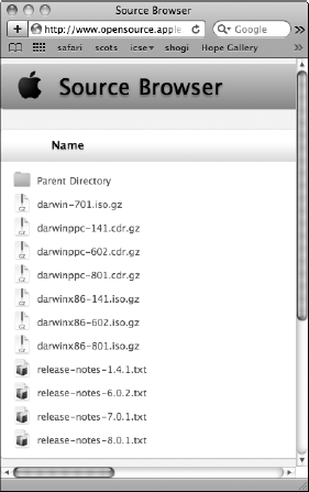 Apple's open-source browser Web site