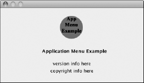 The About box for Application Menu Example