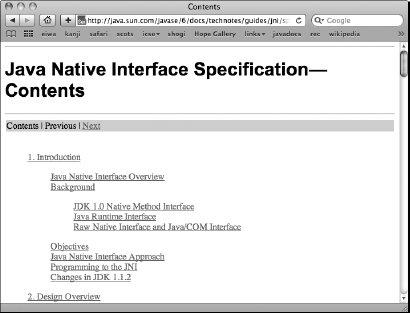 The Java Native Interface Specification documentation Web site at java.sun.com