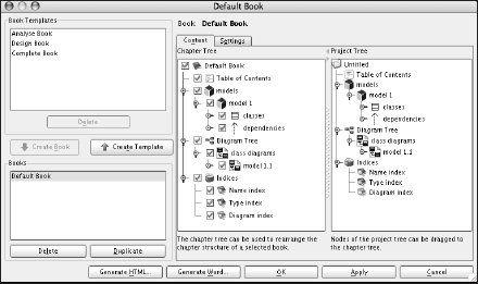 UMLdoc generation dialog box