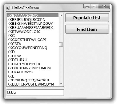 The ListBoxFind application