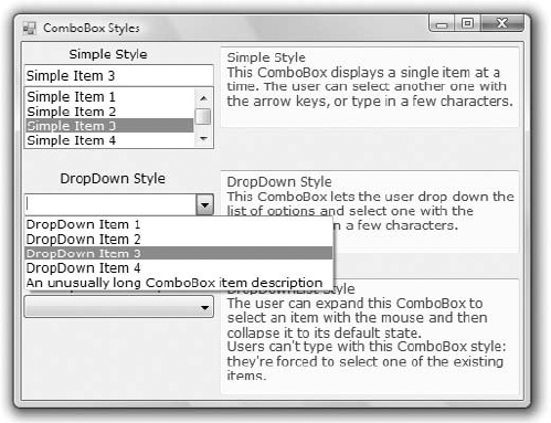 You can use the DropDownWidth property to save space.