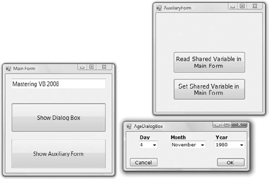 The MultipleForms project interface