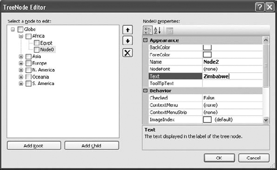 The TreeNode Editor dialog box