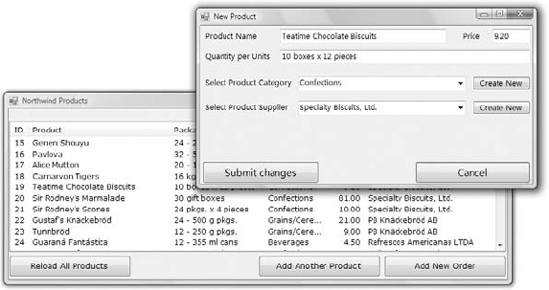 Viewing all products and inserting/editing individual products