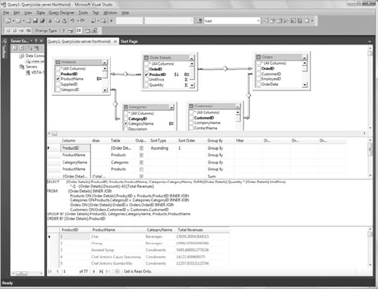 Executing queries with Visual Studio