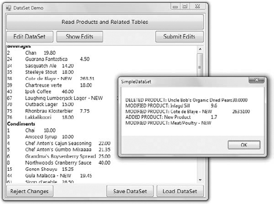 Viewing the changes in the client DataSet