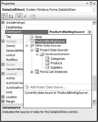 Binding the DataGridView control to a DataTable