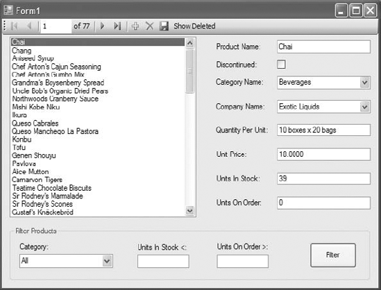 Reviewing the deleted rows in the DataSet