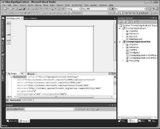 Visual Studio shows the main form in the design view and source view.