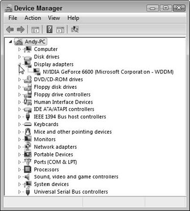 The Device Manager can tell you all the details you need to know about the parts in your computer.