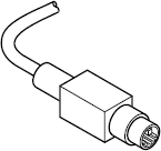A PS/2 plug, found on some older or less-expensive keyboards and mice.