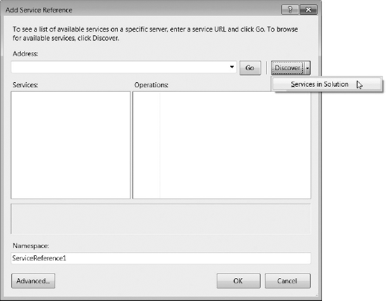 Discover the services in the solution