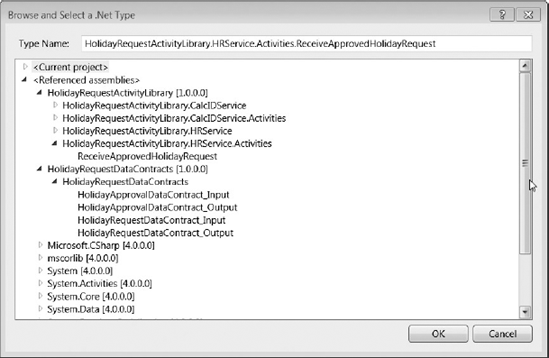 Browse and Select a .Net Type dialog