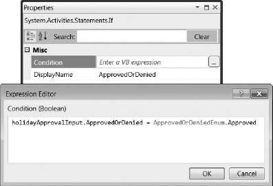 The condition in the Expression Editor