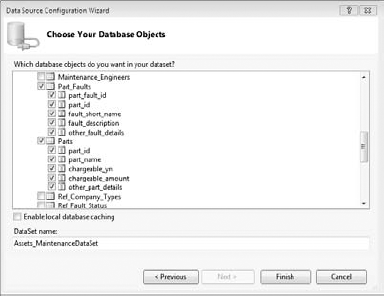 Selecting data objects.