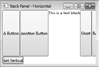 Horizontal Stack Panel.
