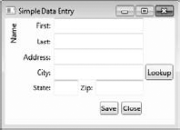 Simple data entry form.