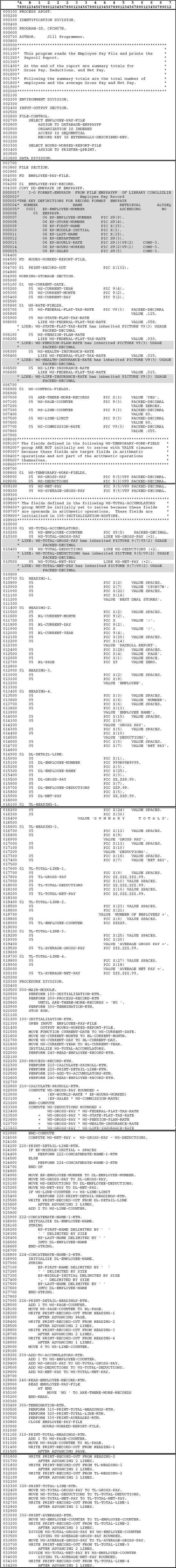 Solution for program CPCH07B.