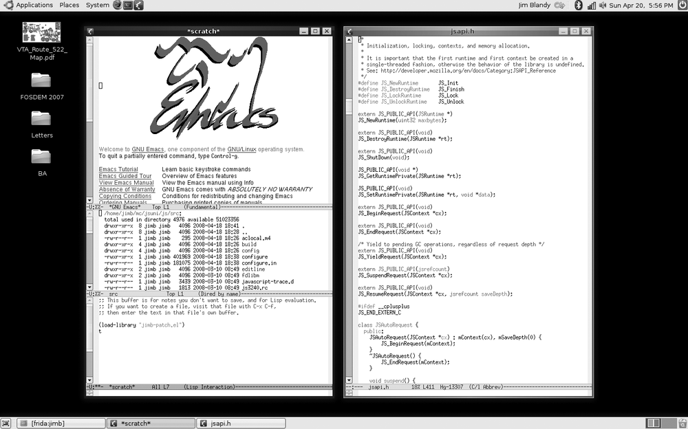 Emacs in use