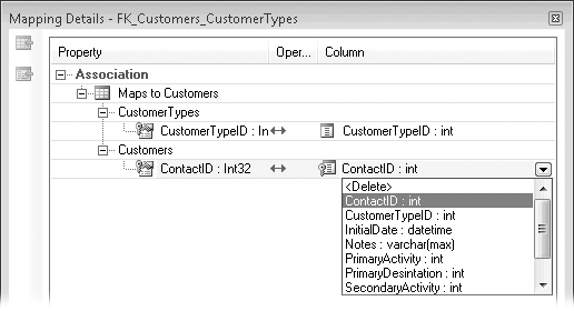 Remapping the ContactID in the association between Customer and CustomerType