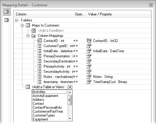 Mapping an entity to additional tables