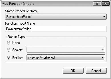 Mapping a function to an entity that was created from a view